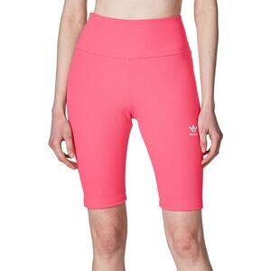 Adidas Original Pink Ribbed High Rise Shorts Womens Medium